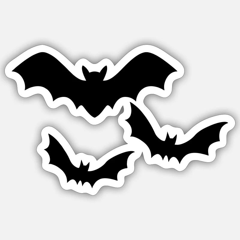 Bats - Sticker taille S (10 x 10 cm) - blanc mat