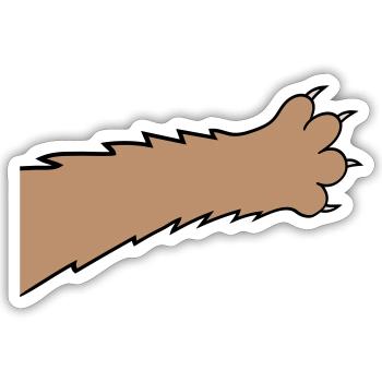 Cats, claws, paws, paws, sharp claws, scratching - Sticker size S (10 x 10 cm) - white matte - Front