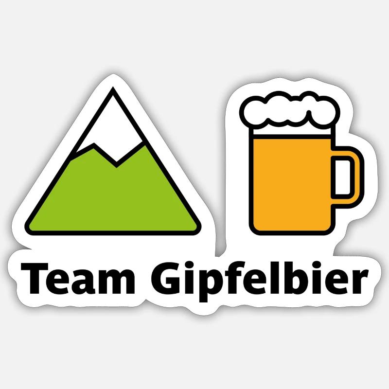 Gipfelbier - Sticker Größe S (10 x 10 cm) - Mattweiß