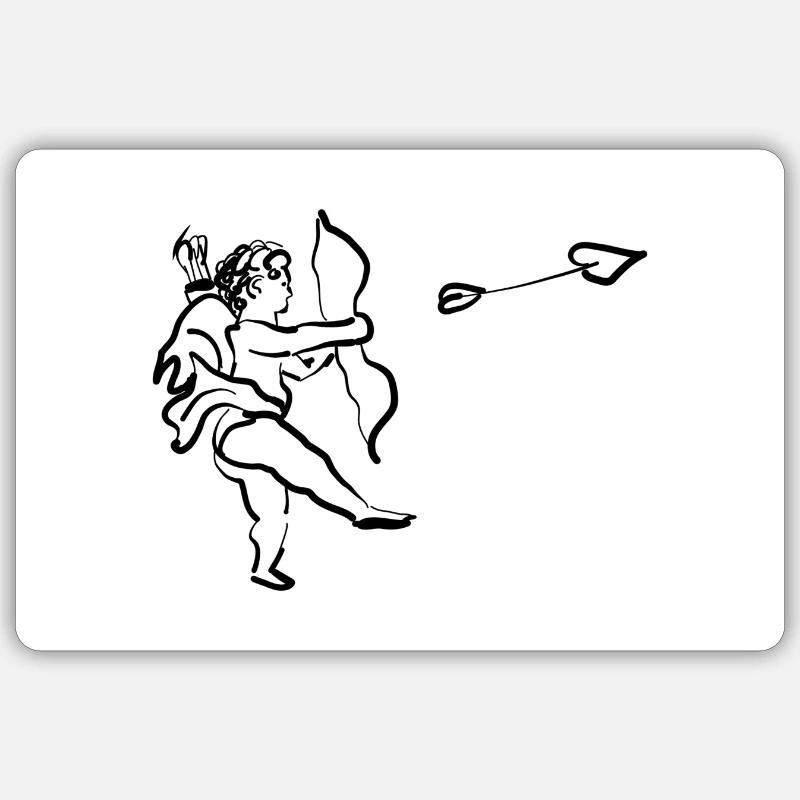 Amor kunstvolles design - Sticker Größe S (10 x 10 cm) - Mattweiß
