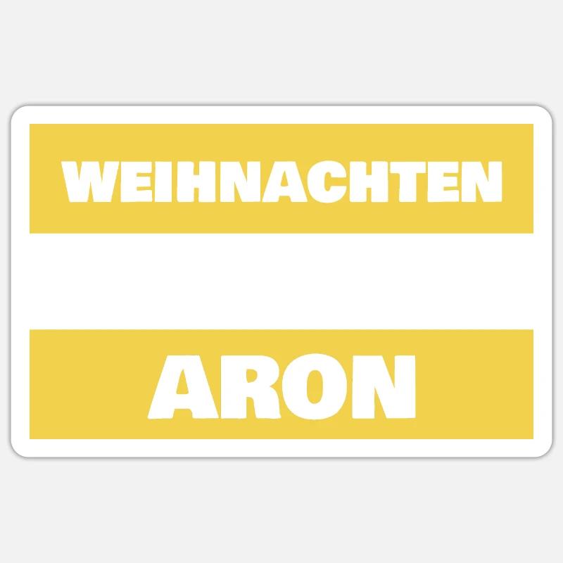 First name Aron - Sticker size S (10 x 10 cm) - white matte