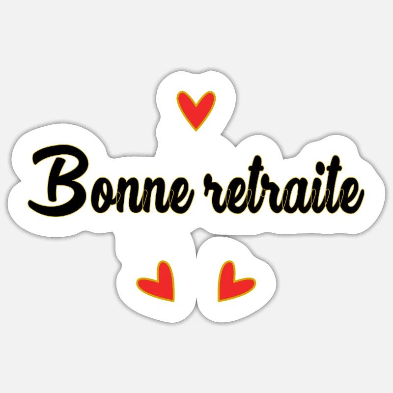 RETRAITE. RETRAITE. RETRAITEE. RETRAITE - Sticker taille S (10 x 10 cm) - blanc mat