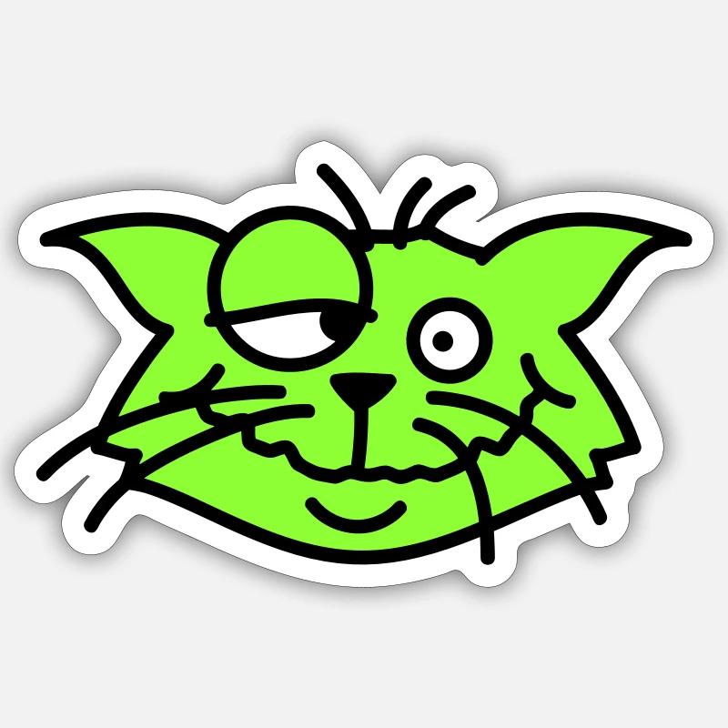 Confused Cat Squints Funny Crazy Grimace Sticker size S (10 x 10 cm)