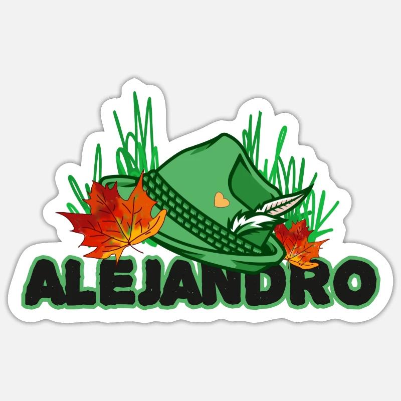 Nom Alejandro - Sticker taille S (10 x 10 cm) - blanc mat