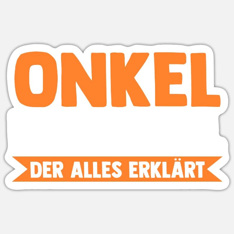 Oncle - Sticker taille S (10 x 10 cm) - blanc mat