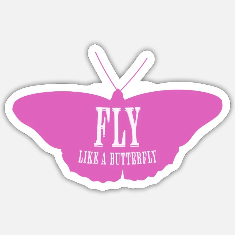 FLY Like a Butterfly - Sticker size S (10 x 10 cm) - white matte