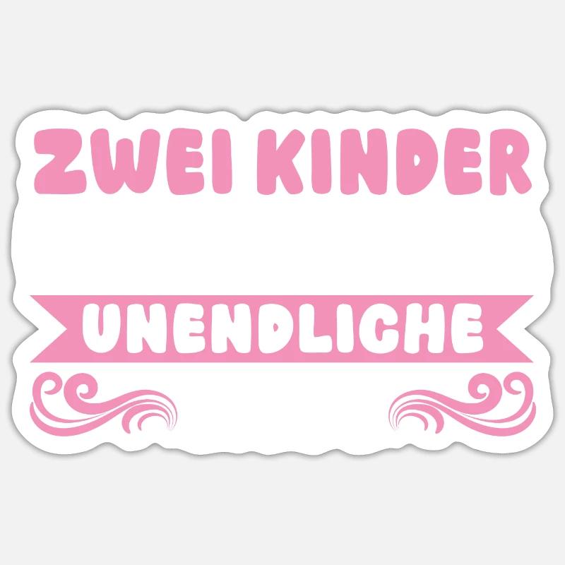 Maman de 2 enfants - Sticker taille S (10 x 10 cm) - blanc mat