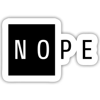 NOPE Cadeau Noir - Sticker taille S (10 x 10 cm) - blanc mat - Devant