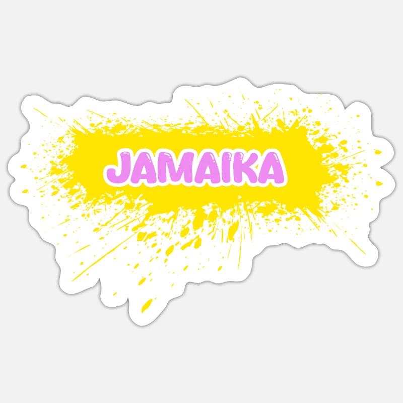 Jamaika - Sticker Größe S (10 x 10 cm) - Mattweiß