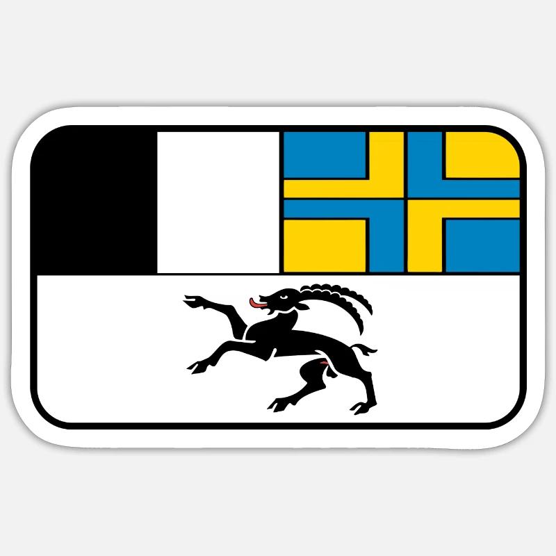 Flaggenvignette oder Logo von Graubünden - Sticker Größe S (10 x 10 cm) - Mattweiß