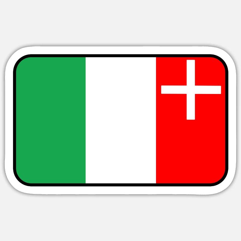 Flaggenvignette oder Logo von Neuenburg Sticker Größe S (10 x 10 cm)