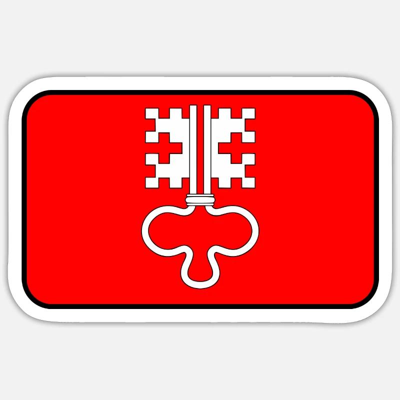 Flaggenvignette oder Logo von Nidwalden Sticker Größe S (10 x 10 cm)