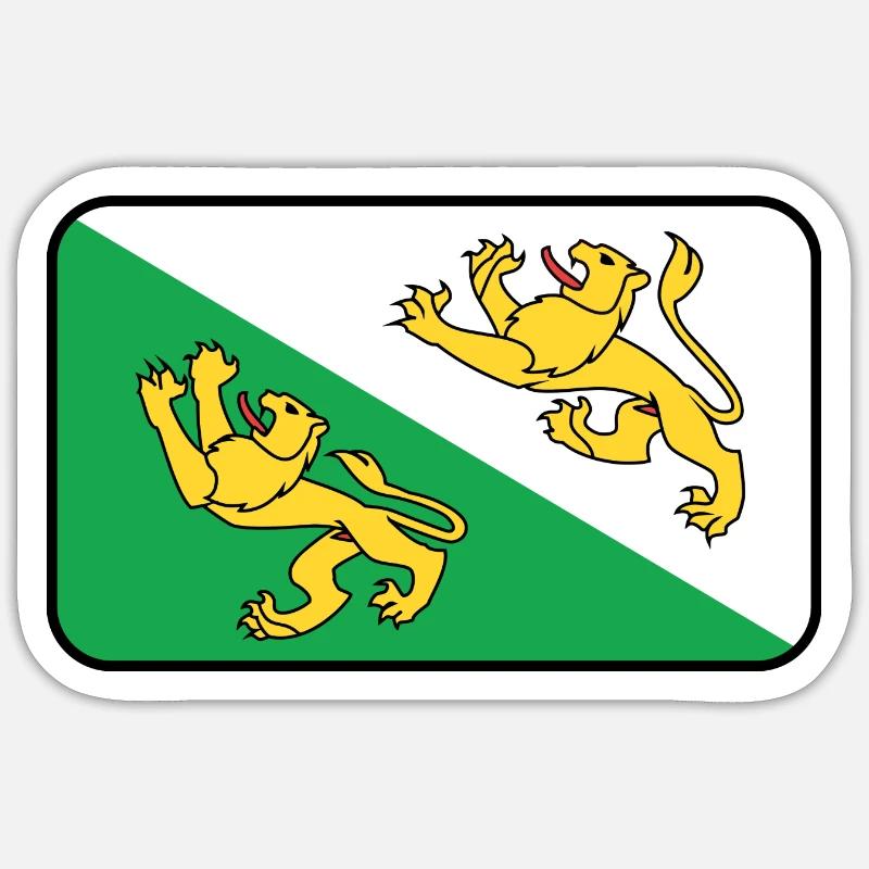 Flaggenvignette oder Logo des Thurgaus Sticker Größe S (10 x 10 cm)