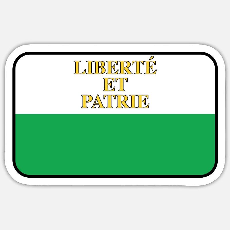 Flaggenvignette oder Logo der Waadt - Sticker Größe S (10 x 10 cm) - Mattweiß