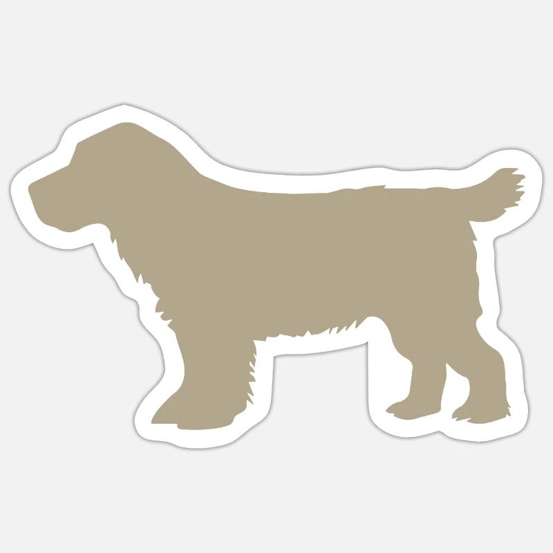 Cocker Spaniel – grey gold - Sticker size S (10 x 10 cm) - white matte