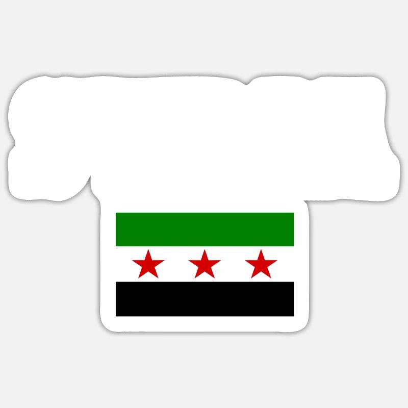 Drapeau de la Syrie - Sticker taille S (10 x 10 cm) - blanc mat