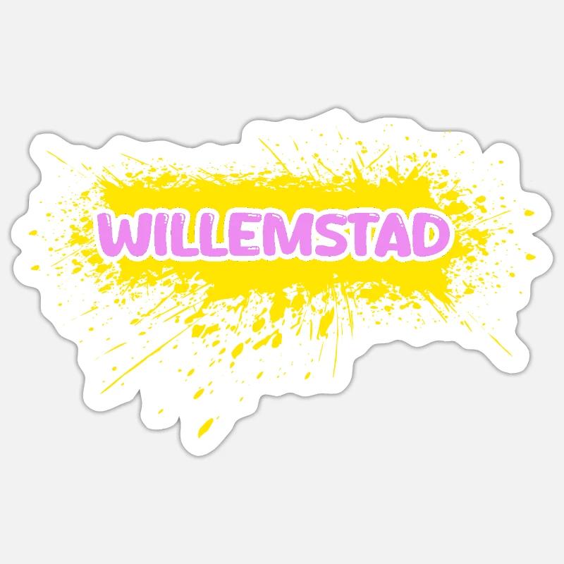 Sun Willemstad - Sticker taille S (10 x 10 cm) - blanc mat