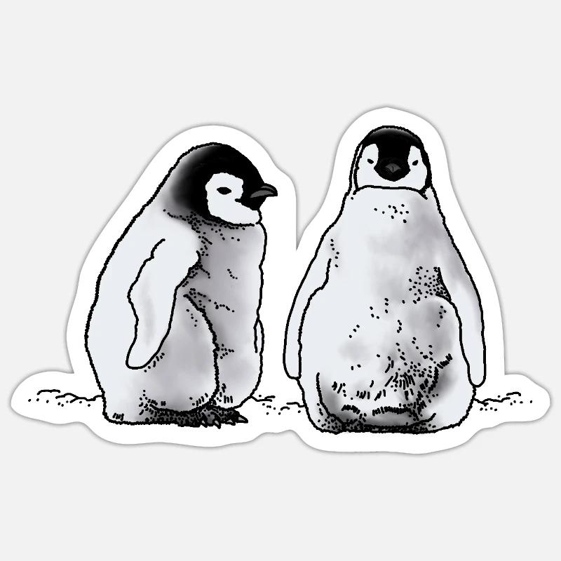 Penguin Babies - Sticker size S (10 x 10 cm) - white matte