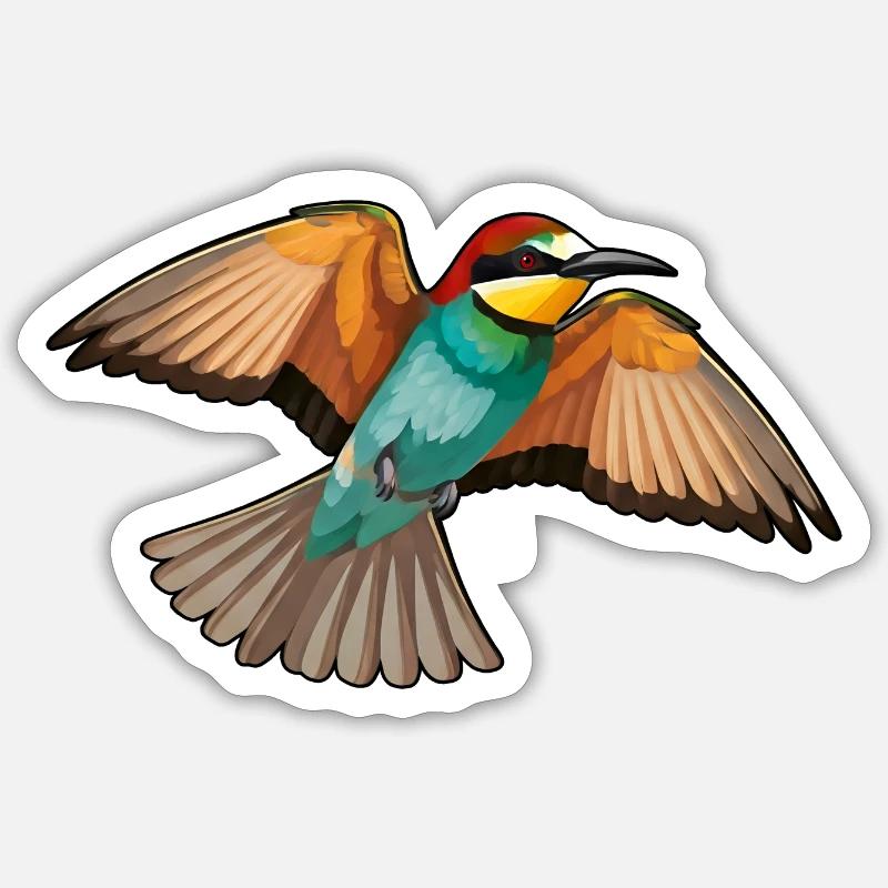 Bee-eater Merops Apiaster - Sticker size S (10 x 10 cm) - white matte