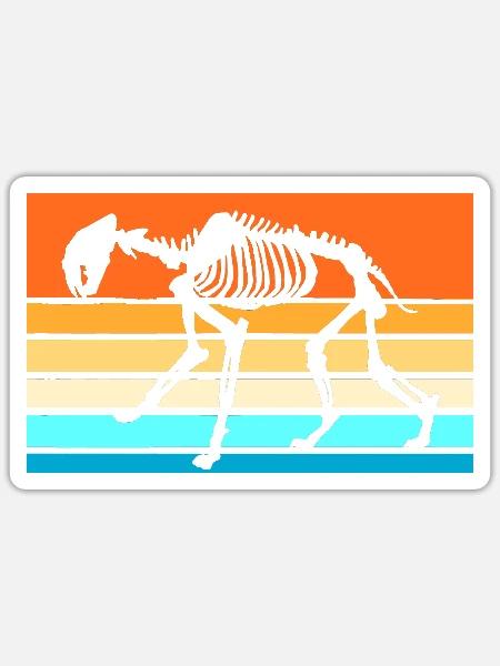 Säbelzahntiger - Sticker Größe S (10 x 10 cm) - Mattweiß