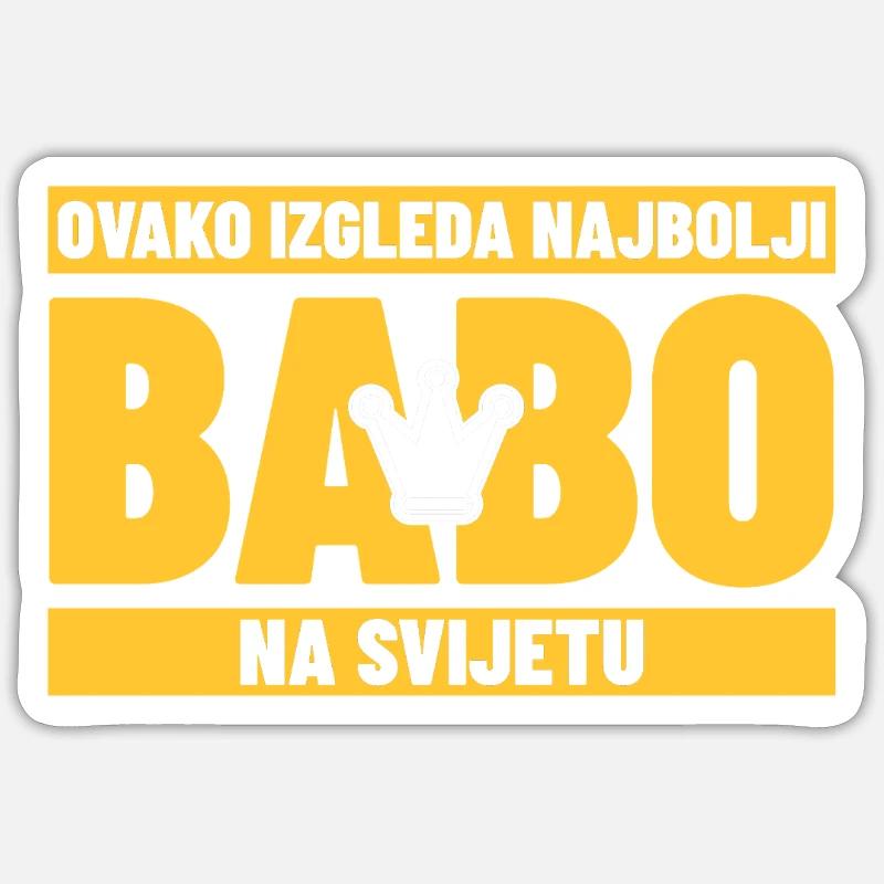BABO - Sticker taille S (10 x 10 cm) - blanc mat