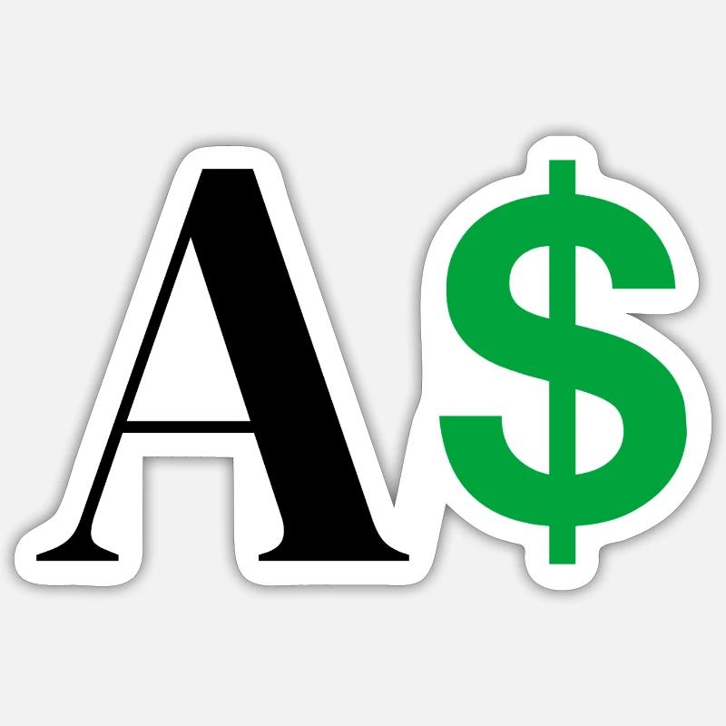 Dollar-Buchstabe - Sticker Größe S (10 x 10 cm) - Mattweiß
