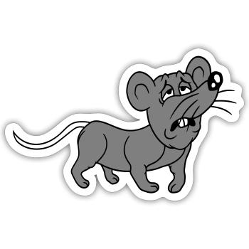 Mouse exhausted sad desperately tired suffering sweet - Sticker size S (10 x 10 cm) - white matte - Front