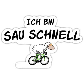 Radsport Schaf - Sticker Größe S (10 x 10 cm) - Mattweiß - Vorne