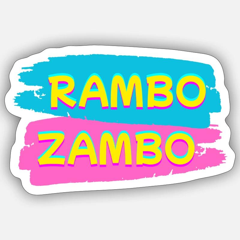 RAMBO ZAMBO - Sticker taille S (10 x 10 cm) - blanc mat