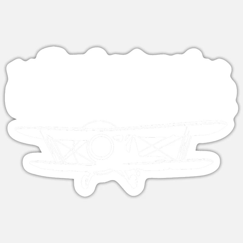 Pilote d’avion Crop Duster - Sticker taille S (10 x 10 cm) - blanc mat