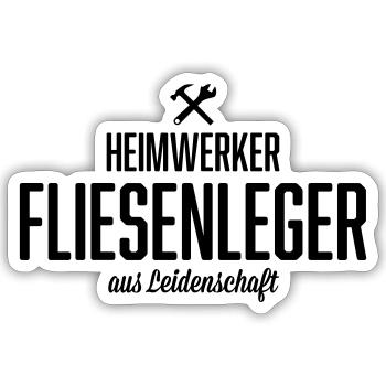 Heimwerker Fliesenleger - Sticker Größe S (10 x 10 cm) - Mattweiß - Vorne