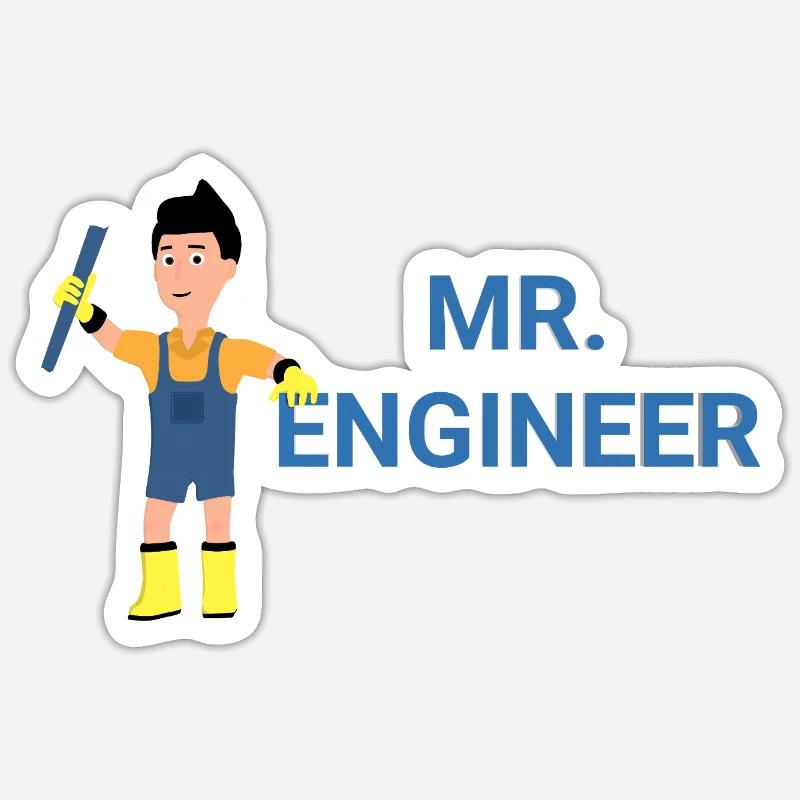 Mr. Engineer Sticker size S (10 x 10 cm)