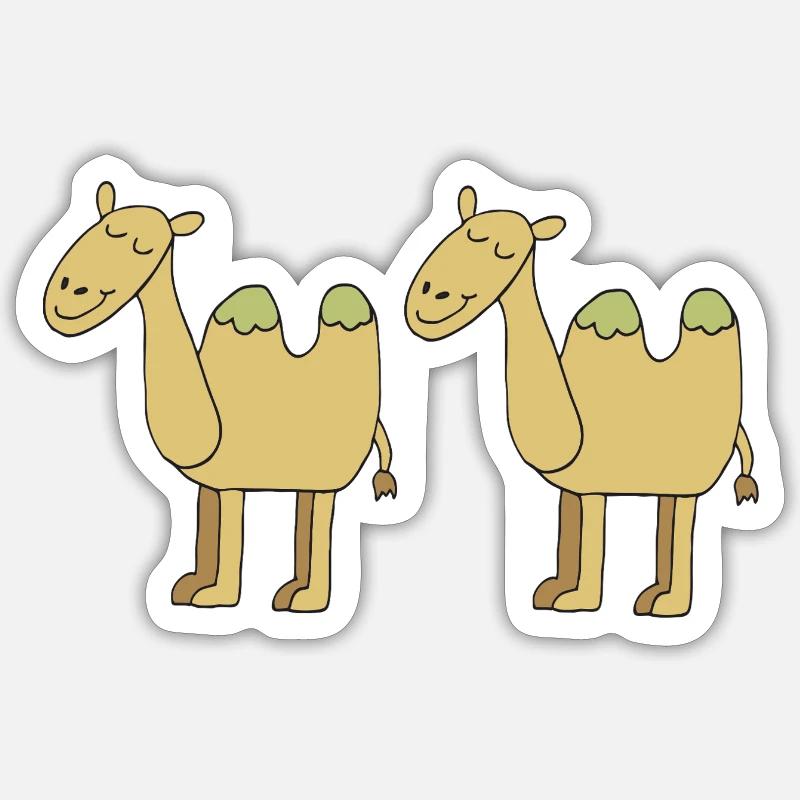 kamel zu zweit Sticker Größe S (10 x 10 cm)