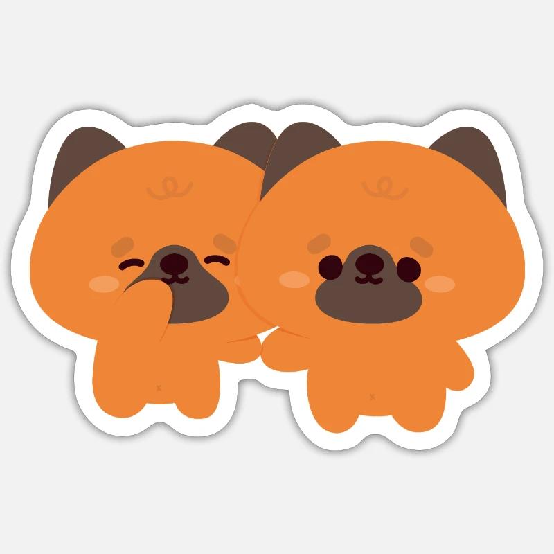 Deutscher Schäferhund-Ehepaar Sticker Größe S (10 x 10 cm)