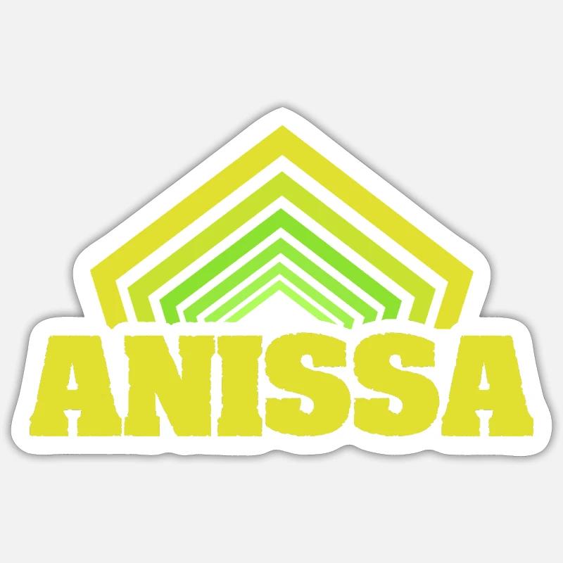 Anissa comme prénom - Sticker taille S (10 x 10 cm) - blanc mat