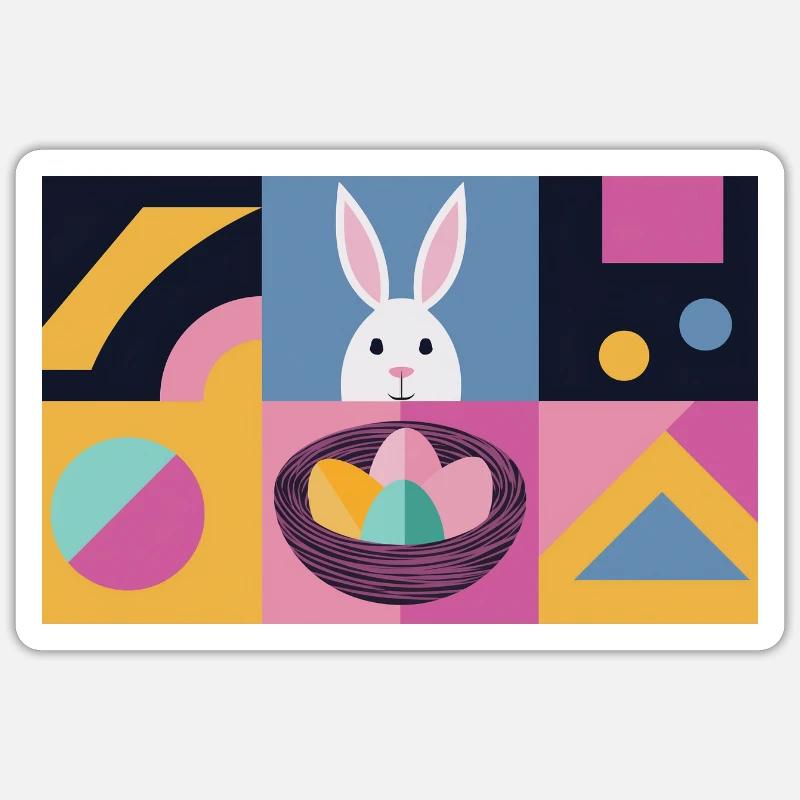 Easter Bunny No.04 - Sticker size S (10 x 10 cm) - white matte