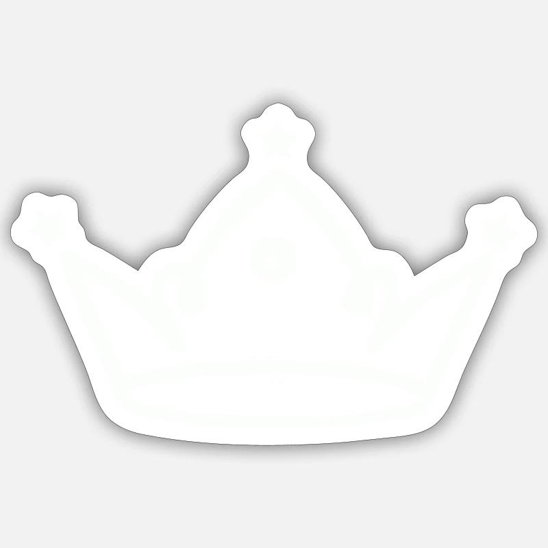 couronne - Sticker taille S (10 x 10 cm) - blanc mat