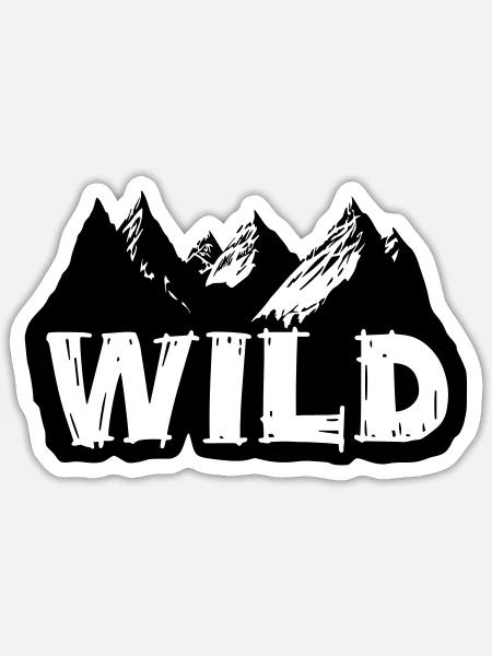Into the Wild [Schwarz] - Sticker Größe S (10 x 10 cm) - Mattweiß