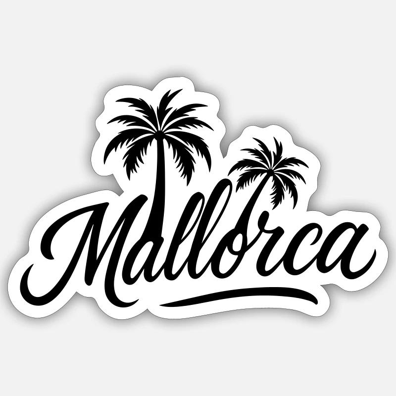 Palmiers de Majorque - Sticker taille S (10 x 10 cm) - blanc mat