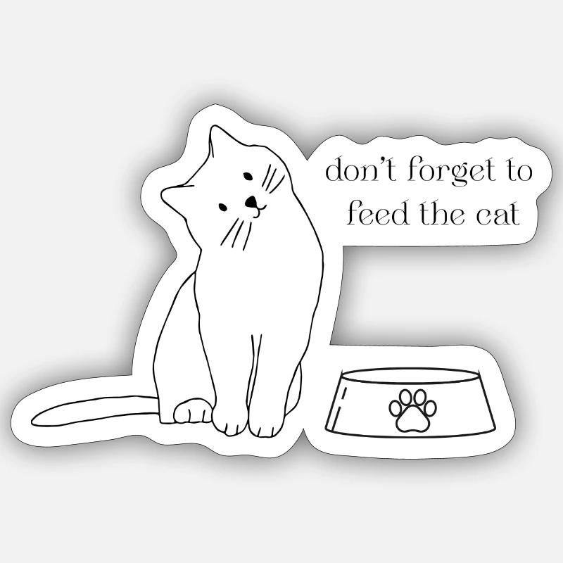 Hungrige Katze Sticker Größe S (10 x 10 cm)