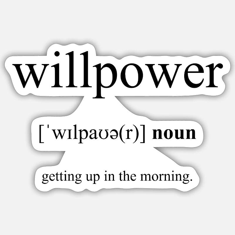 Willpower | Willenskraft Definition Dictionary - Sticker Größe S (10 x 10 cm) - Mattweiß