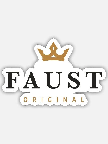 Faust Original Familienlogo - Sticker Größe S (10 x 10 cm) - Mattweiß