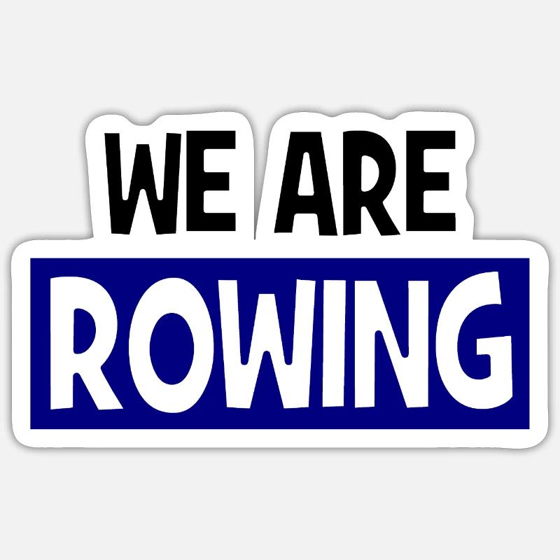 nous Ramons - Aviron - Sticker taille S (10 x 10 cm) - blanc mat