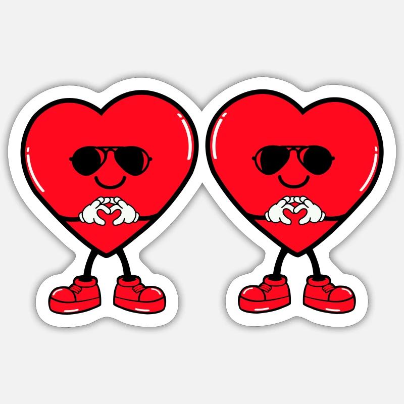 herz comic 2 Sticker Größe S (10 x 10 cm)