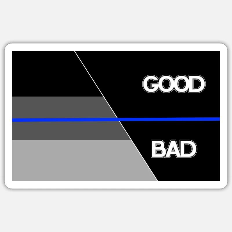 Shadow blueline good bad Sticker Größe S (10 x 10 cm)