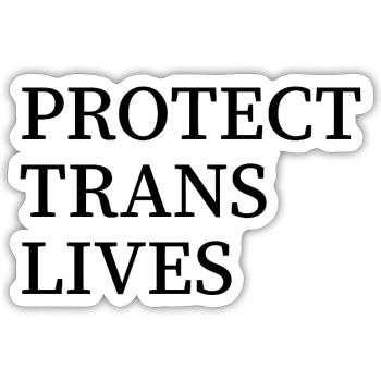 Protect trans lives - Sticker size S (10 x 10 cm) - white matte - Front