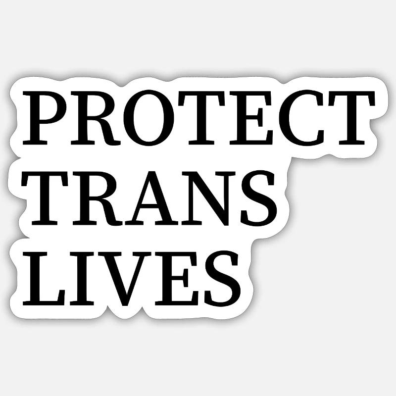 Protect trans lives - Sticker size S (10 x 10 cm) - white matte