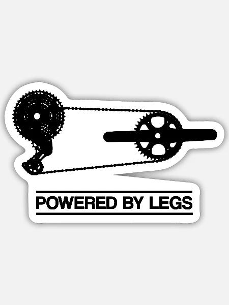 Powered by Legs – Rennrad Antrieb für Radfahrer - Sticker Größe S (10 x 10 cm) - Mattweiß