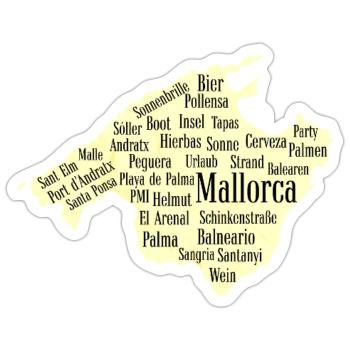 Mallorca Wordcloud Island Holidays Sun - Sticker size S (10 x 10 cm) - white matte - Front