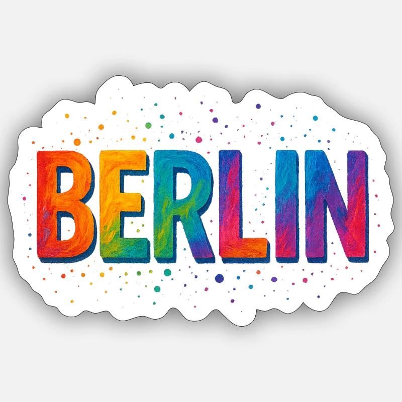 BERLIN - Sticker taille S (10 x 10 cm) - blanc mat